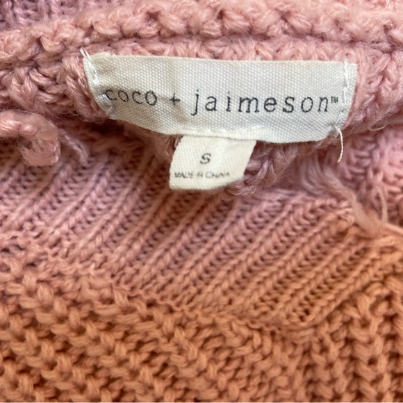 Coco + Jaimeson Pink Distressed Sweater - Picture 3 of 3
